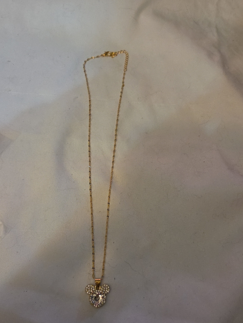 Gold Crystal Mickey-Shaped Pendant Necklace - Women Jewelry
